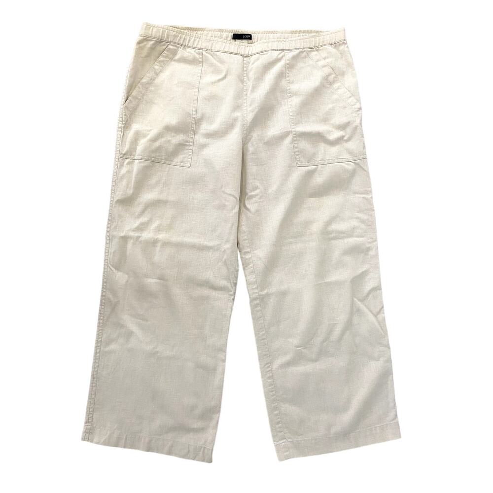 J.Crew Beige Linen Cotton Blend Capri Pants Women's Size Small Comfort